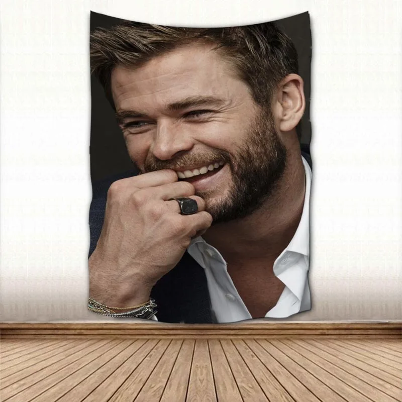 New Chris Hemsworth Wall Hanging Tapestry Home Party Decorative Tapestries Photo Background Cloth Table Cloth Wall Tapestry