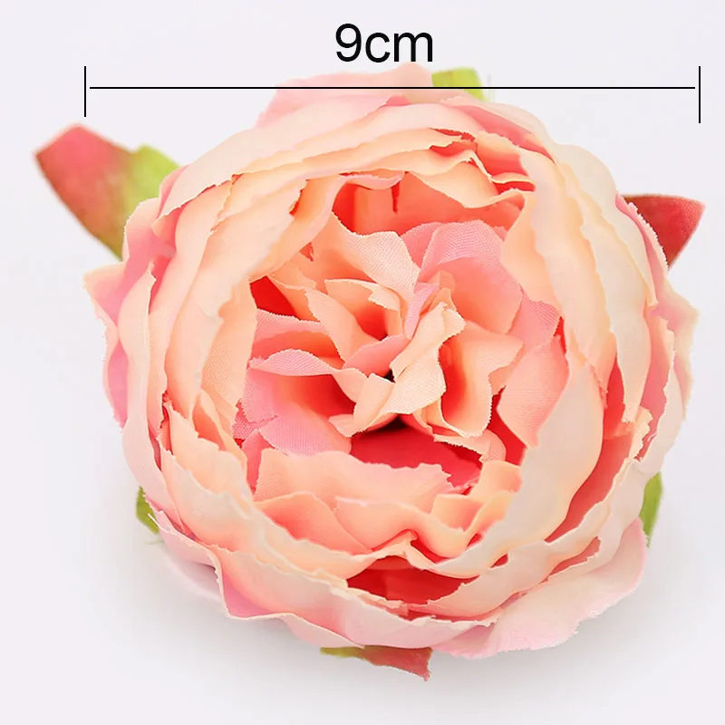 10pcs High Simulation Core Peony Flower Head Silk Flower DIY Wedding Flower Wall Background Decoration Silk Rose