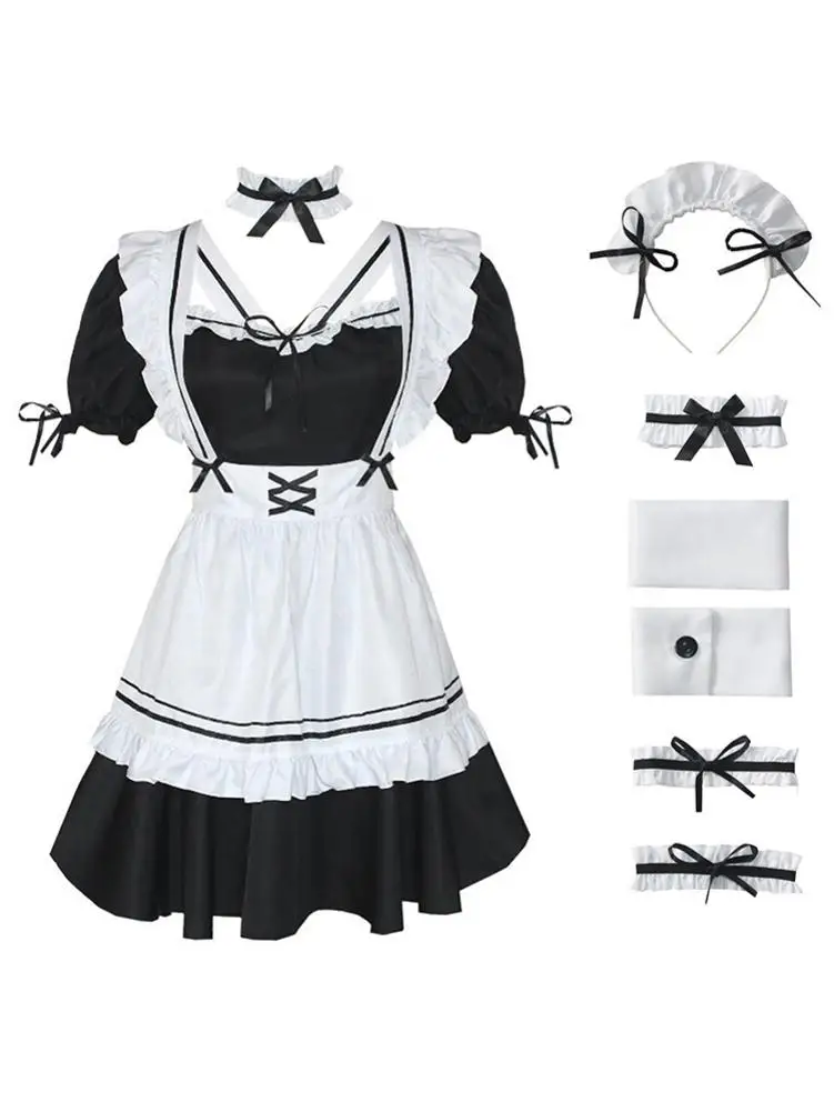 Damen Cosplay Kostüm Für Lolita Cosplay Kleid Für Nikki-Kleid Up Königin Maid Outfit Sexy Kleid Outfit Anime Lange kleid