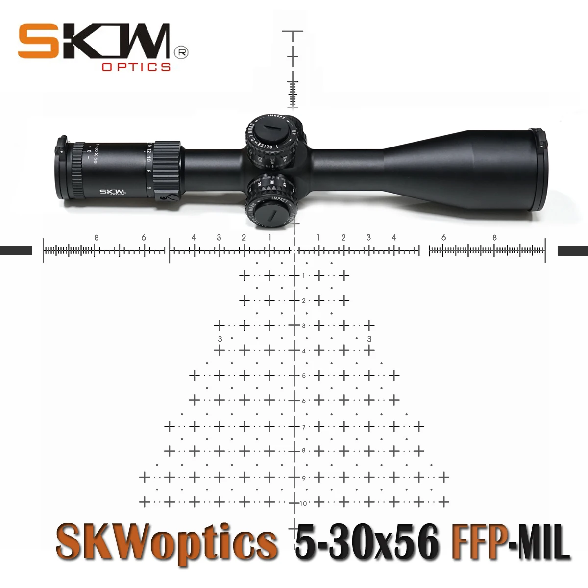 SKWoptics-pierwsza luneta samolotowa FFP, daleki zasięg, pierścień 34 mm, polowanie, wytrzymała, 5-30x56