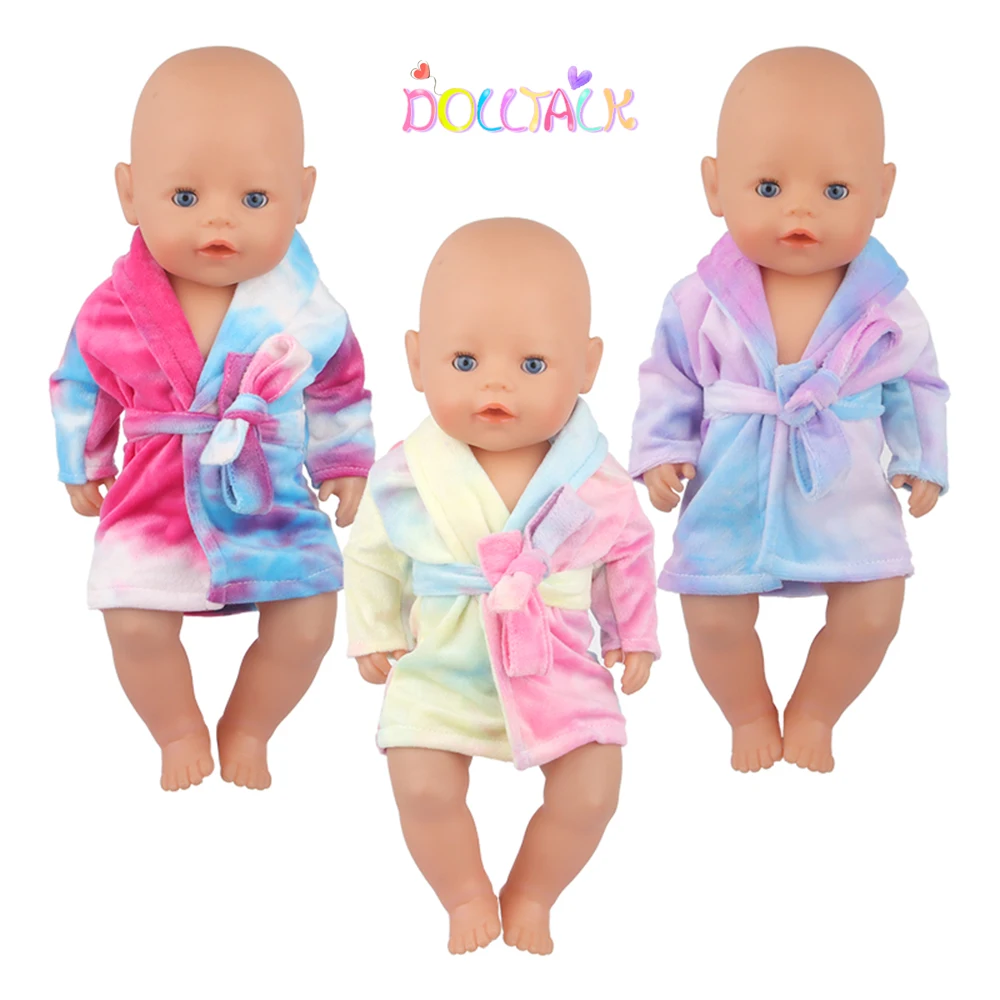 Doll Accessories Render Robe Fit 43cm Baby New Born And 17 Inch American Doll Doll Clothes Pajamas DIY Gift For Girl