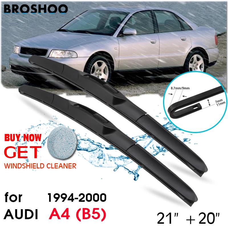 

Car Wiper Blade Front Window Windscreen Windshield Wipers Blades Auto Accessories For AUDI A4 (B5) 21"+20" 1994-2000 Fit U HOOK