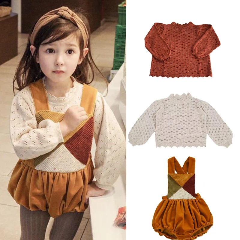 

Kids Sweater 2020 Be O Brand New Autumn Winter Girls Kint Hollow Out Princess Sweater Tops Baby Child Fashion Cotton Clothes