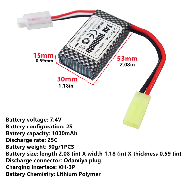 2PCS 7.4V 1000mAh Odamiya plug Li-Po battery+2 in 1 charger for 9300 9310 9305E 9304E 9303E 9302E 9301 9201E RC Drone