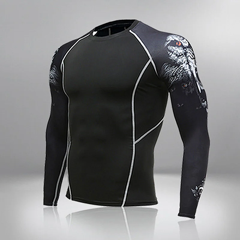 Long Sleeve Sport Shirt Men Fitness T Shirt Gym Tshirt Sportswear Running Quick Dry Compression Shirt Workout Sport Top