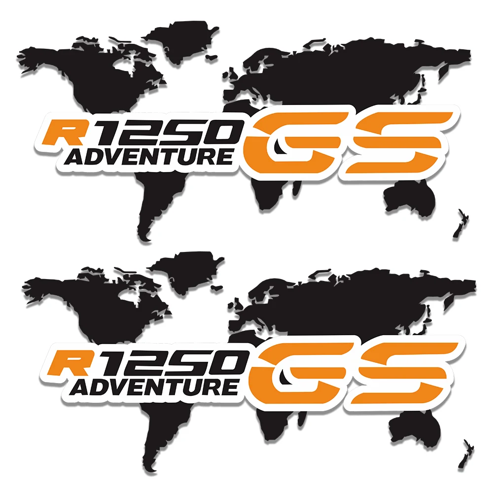 For BMW R1250GS r 1250 gs Stickers Motorcycle Tail Top Side Box Cases Panniers Luggage Aluminium Adventure world map decals