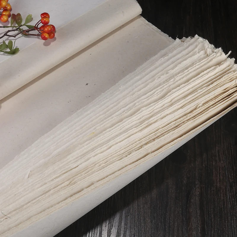 

Chinese Pure Mulberry Paper Antique Method Handmade Calligraphy Painting Rice Paper Fiber Yun Long Half-Ripe Xuan Rijstpapier