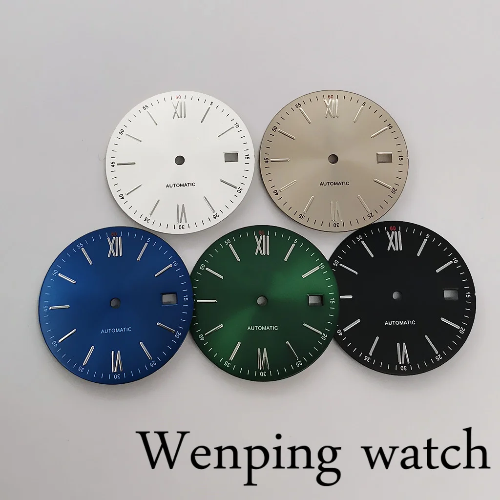 New 31mm Sterile Black/Blue/Green/Silver/Grey Watch Dial Face Fit NH35 Movement Customized logo are available