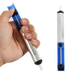 Aluminium Solder Sucker Desoldering Pump Tool Removal Device Blue Vacuum Soldering Iron Desolder