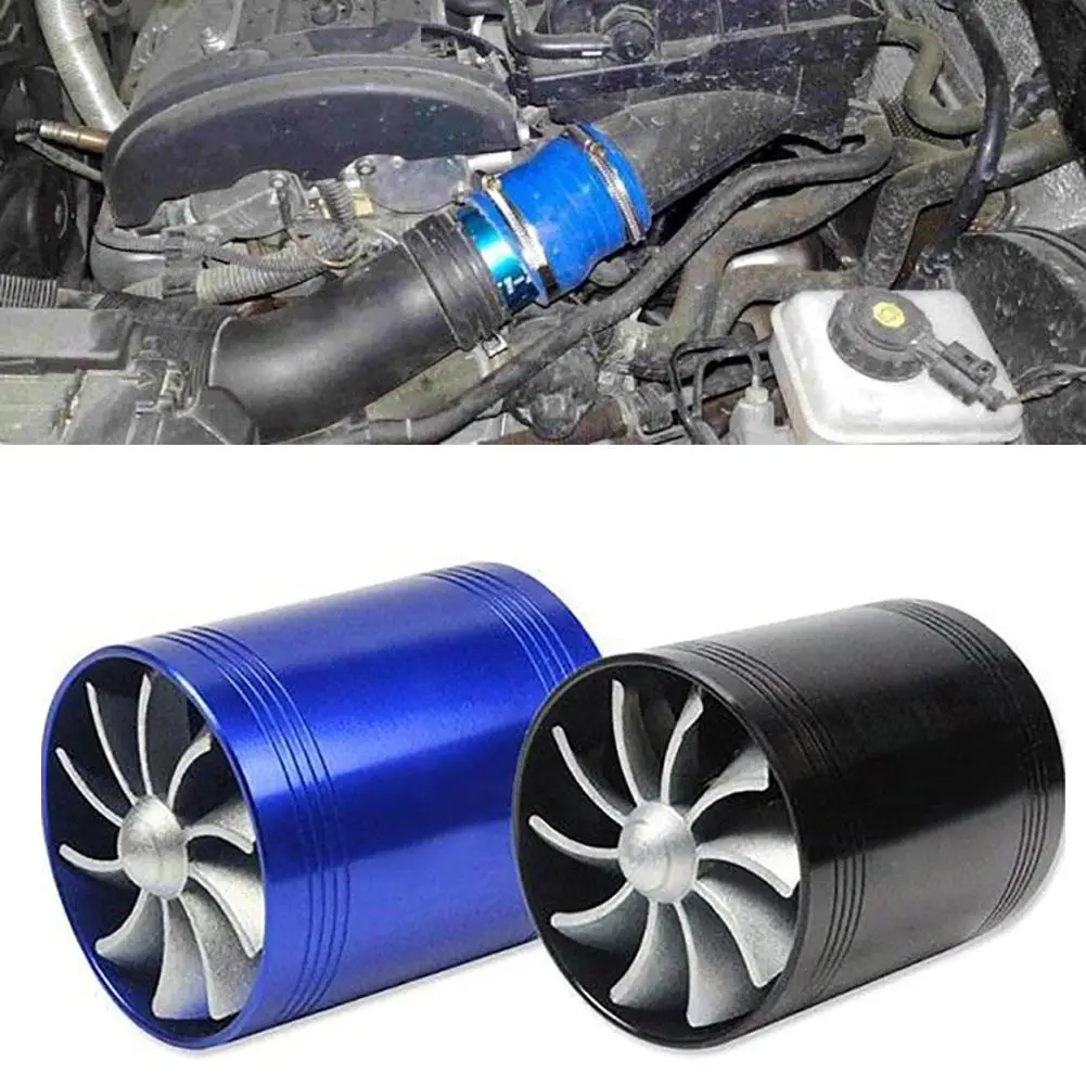 Car Vehicle Turbocharger Turbo Compressor Fuel Saving Fan with Rubber Covers Fuel Saving Efficiency Enhanced Car Insole Torque