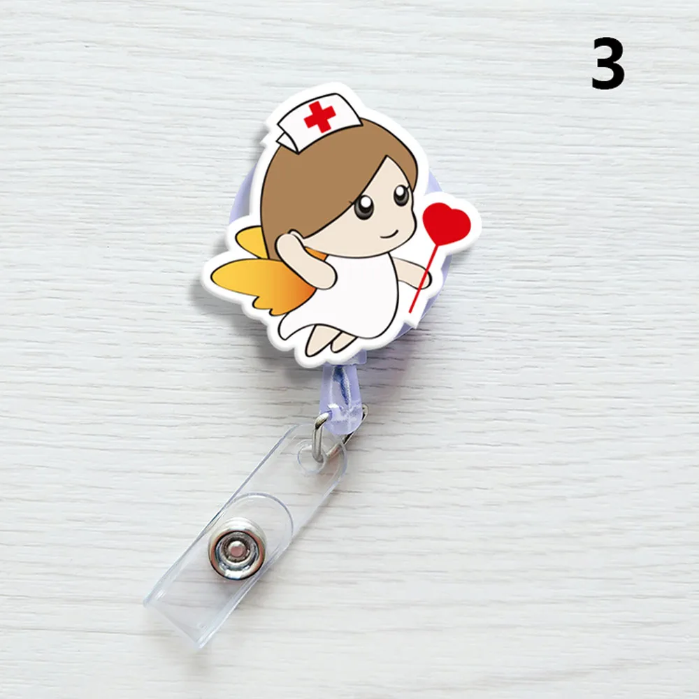 

Exhibiton Cute ID Name Card Clips Badge Reel Retractable Card Holder Clip Name Card Holder Badge Holder Clip Office Supplies