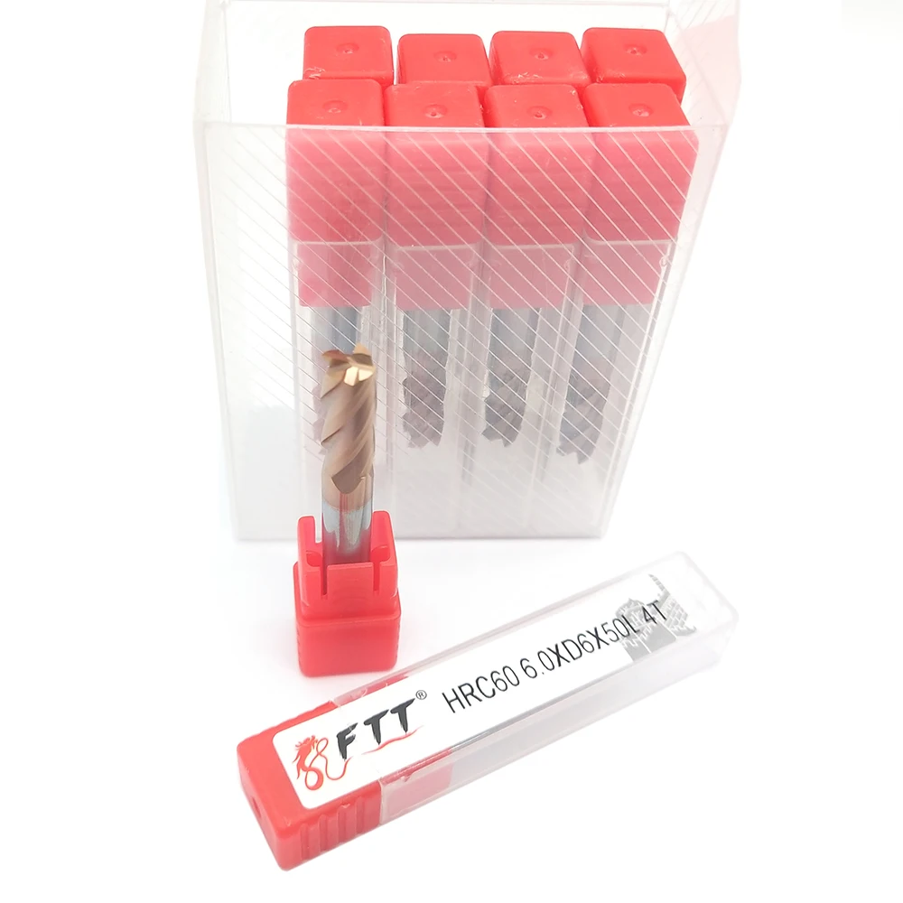 10 قطعة Endmill 4 الناي HRC60 6 مللي متر D6X15XD6X50L كربيد شقة نهاية ميلز القياسية طول الجانب طحن الشق التنميط الوجه مطحنة