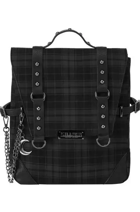 Black Gothic Punk ROCK Dark Metal Witch Stream Industrial Black Fabric Restro Backpacks Werid Bags(No pendants include)