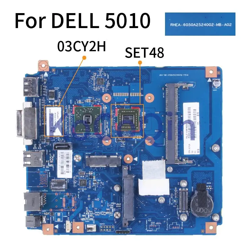 Voor DELL 5010 SET 48 Notebook Moederbord 03CY2H 6050A 2524002   DDR3 laptopmoederbord