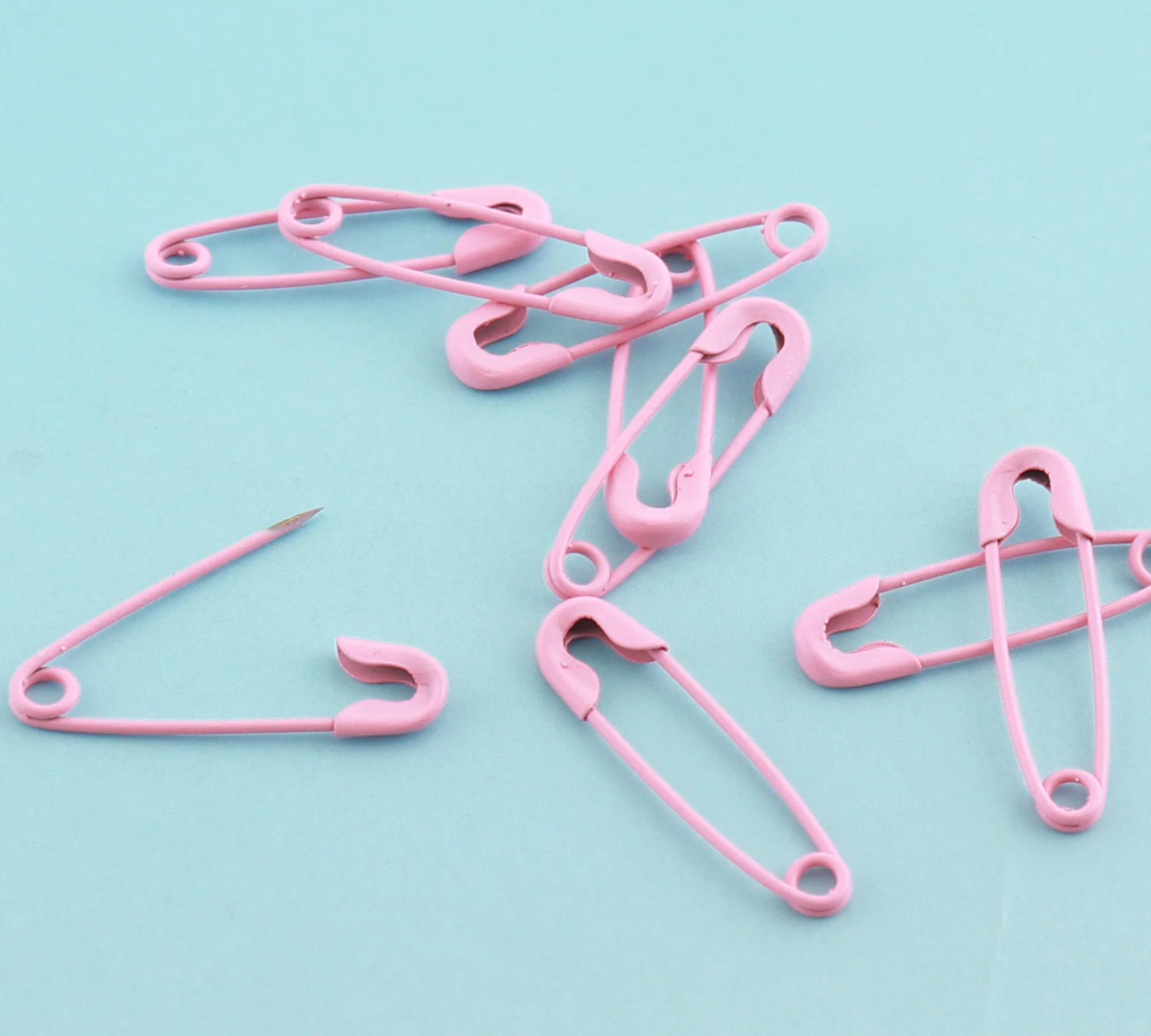 100-500pcs 19mm Pink Safety Pins Mini Copper Pins Scarf pins Brooch Pins Knitting Cross Pins DIY  Pins for Garment