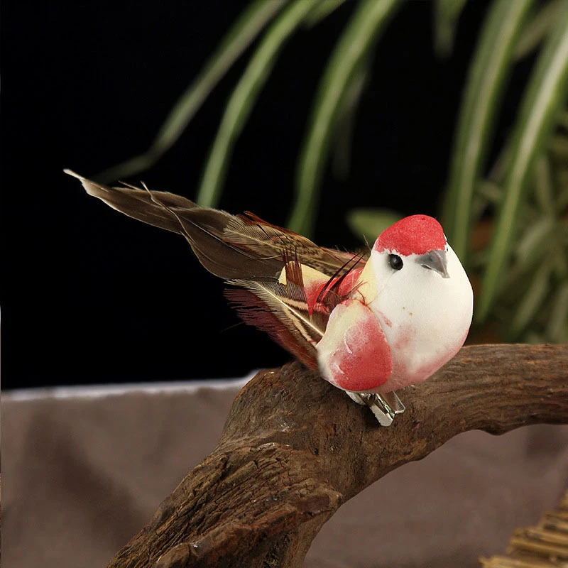 Modelo de pájaro creativo, adornos artesanales decorativos para el hogar, miniaturas de animales, Decoración de mesa, regalo, 6 unidades