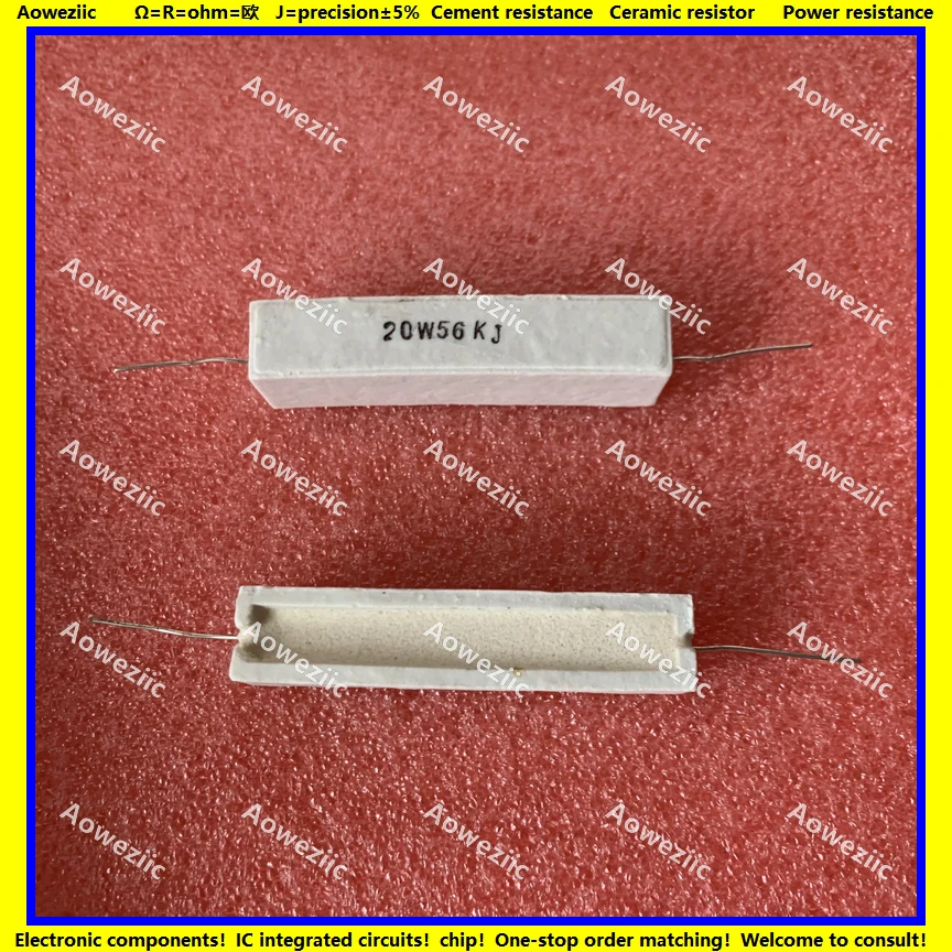 

10Pcs RX27 Horizontal cement resistor 20W 56K ohm 20W56K 20W56KJ 56000 ohm Ceramic Resistance precision 5% Power resistance