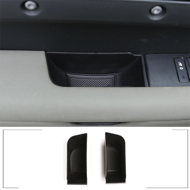 

2 PCS For Land Rover Defender 110 2020-22 Car Door Storage Box Glove Armrest Box Mobile phone box ABS Black interior Accessories