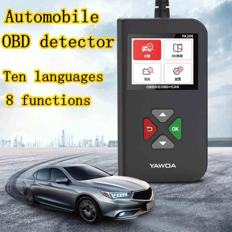 MACTANT YA206 OBD2 Auto Detector OBD Auto Fault Diagnosis Device Fault Code Reading Multifunction Code Reader Car Diagnostic CN