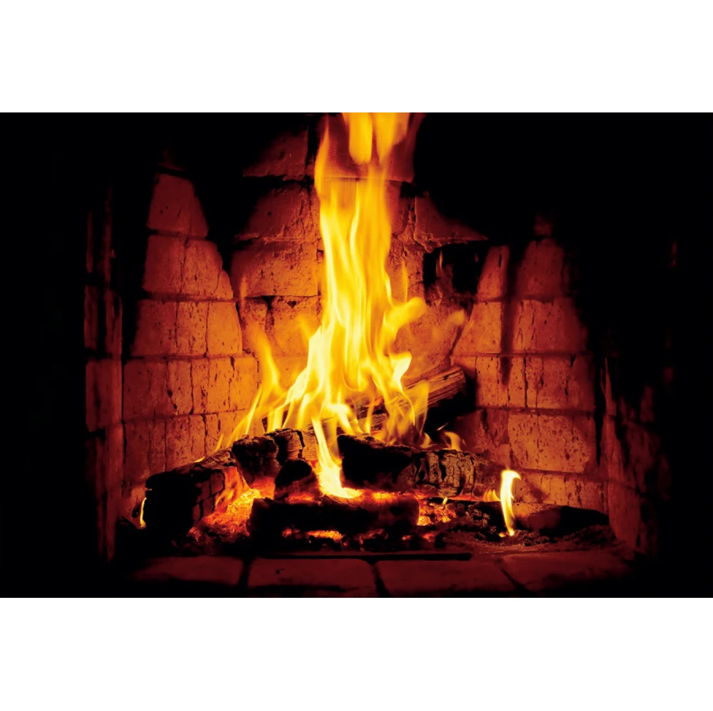 Laeacco คริสต์มาสเตาผิงอิฐผนังเปลวไฟวันเกิด Party Portrait ถ่ายภาพฉากหลังภาพพื้นหลังสำหรับ Photo Studi