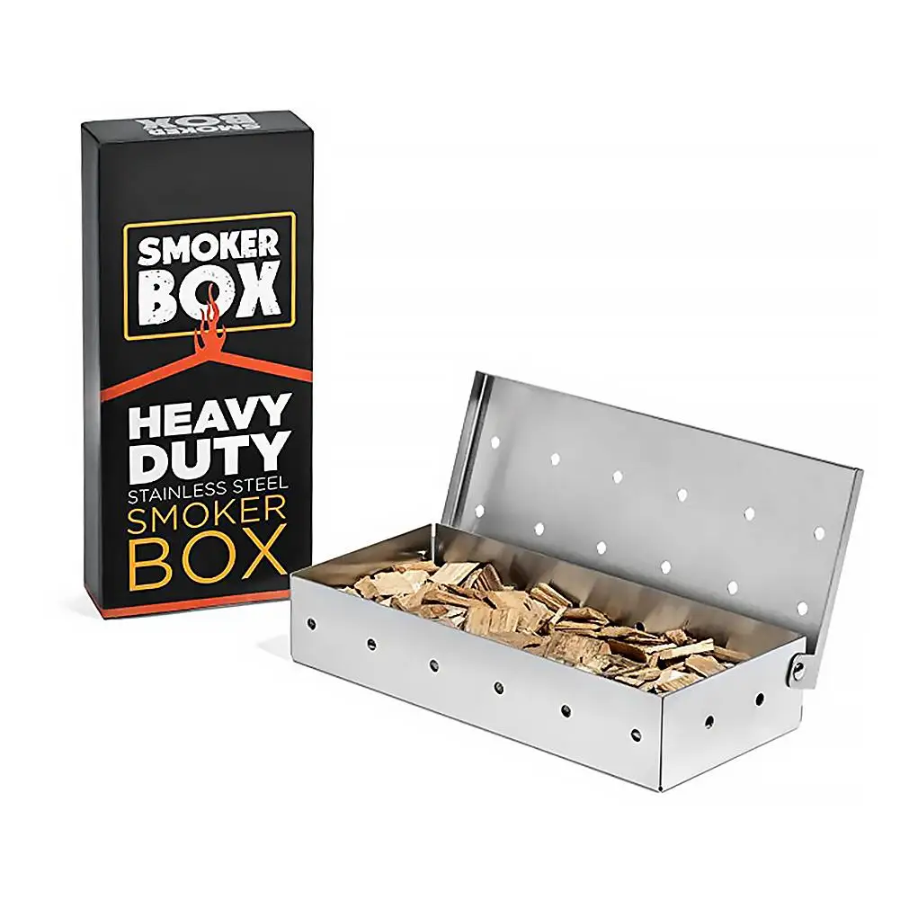 

HQ Wood Chips BBQ Smoker Box for Indoor Outdoor Charcoal Gas Barbecue Grill Meat Infused Smoke Flavor Accessories Smoker Box