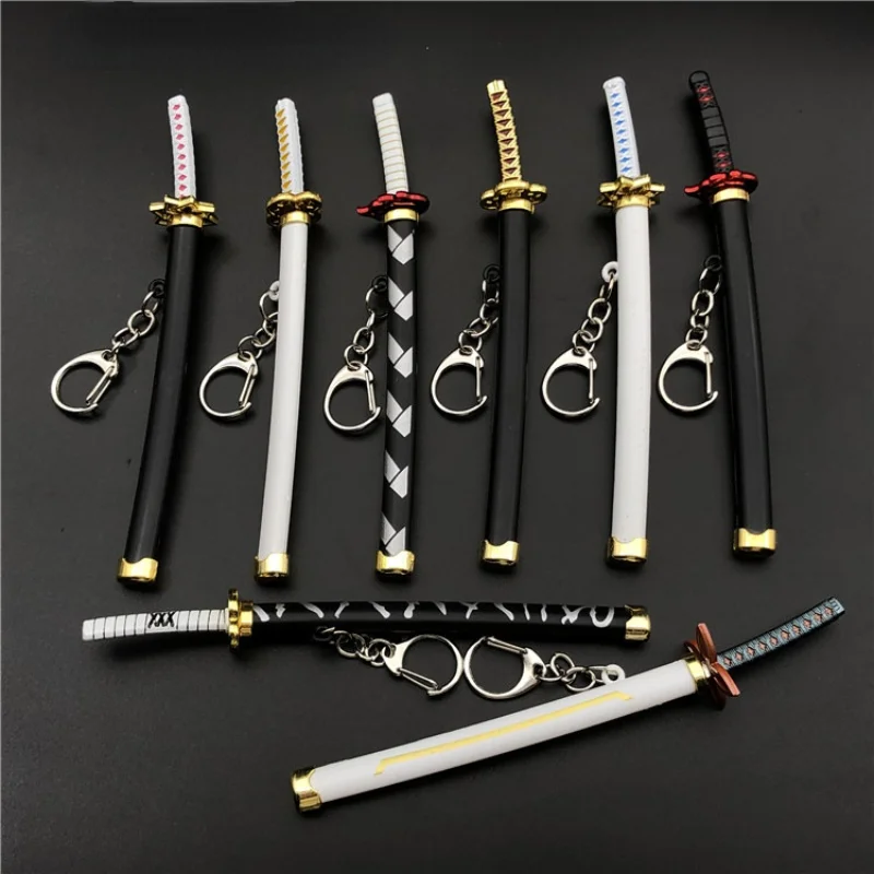 Anime Cosplay Demon Slayer Blade  Gate Tanjiro knife Sunwheel knife sheath sword weapon keychain men and women backpack pendant