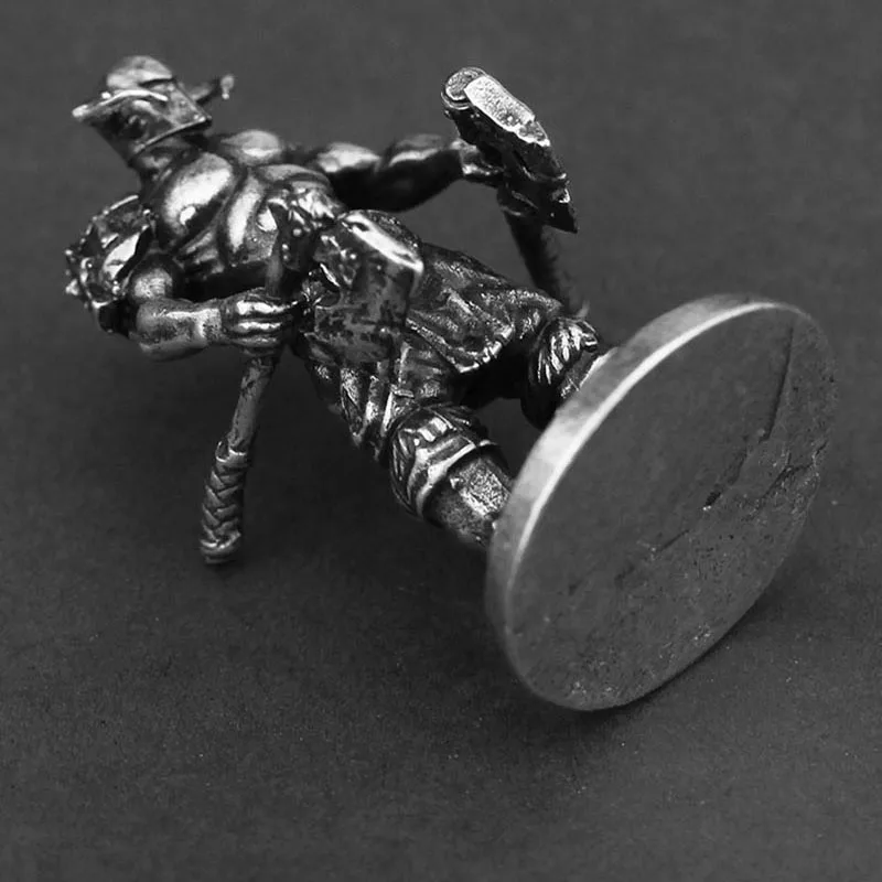 White Copper Metal Solider Model Miniatures Figurine Vintage Strong Men Warrior Ornament Desktop Decoration Accessories Toy Gift