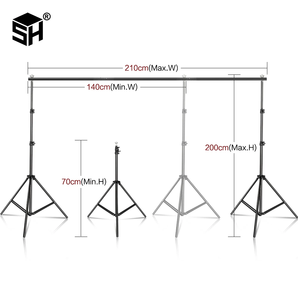 SH Photography Background Stand Kit With Adjustable Stand Support System Backdrops For Photo Studio Chromakey Green Screen Frame