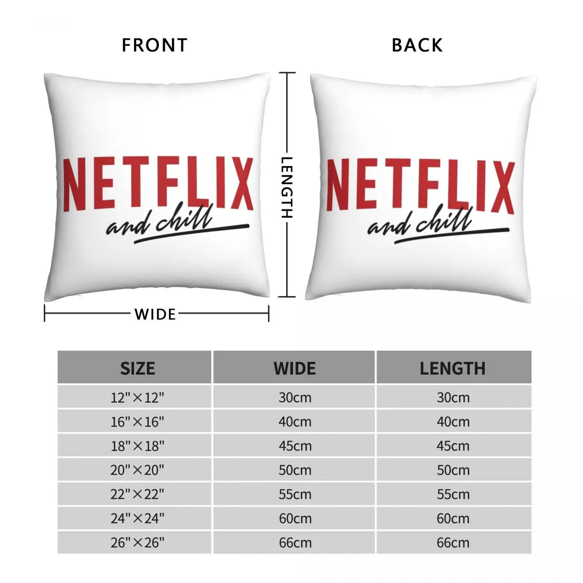 Netflix And Chill Pillowcase Polyester Linen Velvet Creative Zip Decor Pillow Case Car Cushion Case 45x45