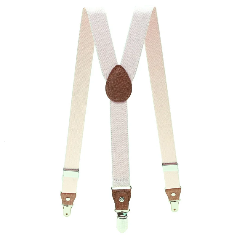 Soild สีเข็มขัดเด็กเด็กชายหญิง Suspenders 3คลิปบน Y-Back Braces Elastic เด็กปรับ Suspender แหวนหมีรั้ง