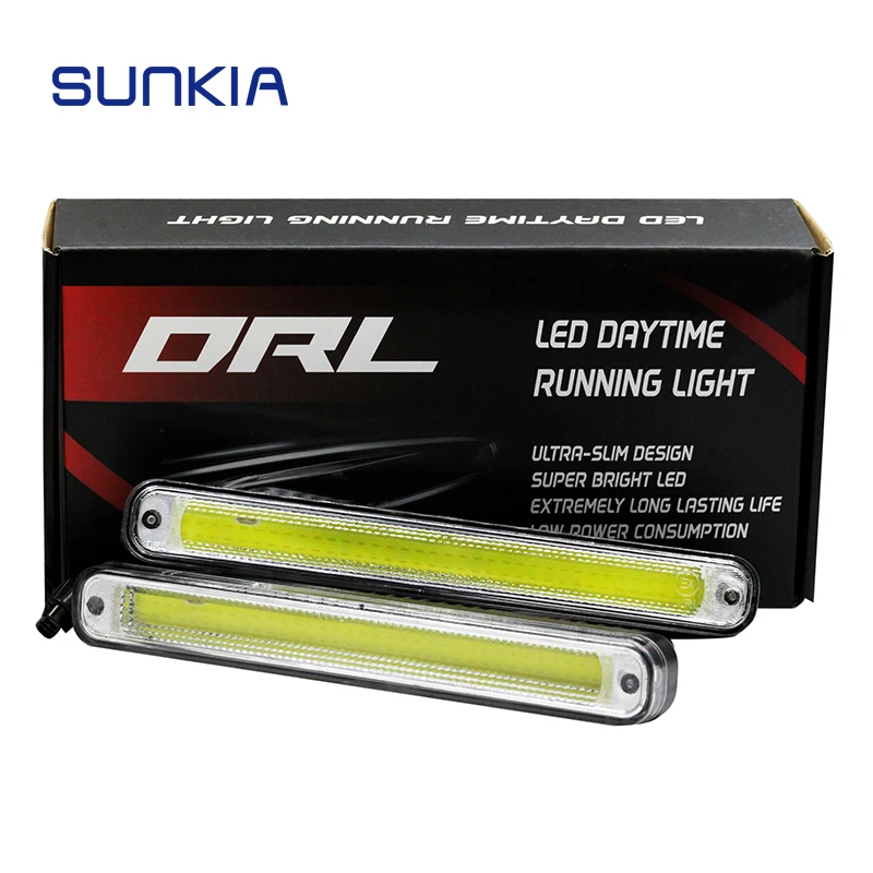 SUNKIA Car External Lights High Power DRL Daytime Running Light Fog Driving Day Lamp with On/Off Fucnction 100% Waterproof