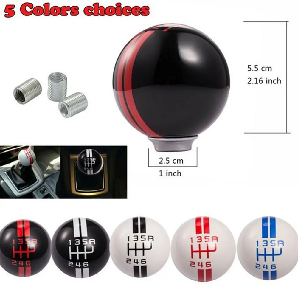 6 Speed Car Resin Speed Manual Gear Shift Knob Ball Shifter Lever MT AT Handle Ball Fit For Ford Mustang Shelby GT500