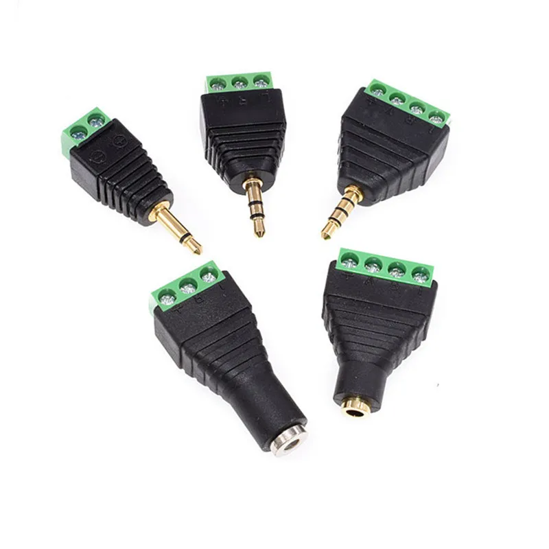 1PCS 3.5 Jack Connector Stereo Adapter 3.5mm Audio Mono Channel Plug To Screw Terminal Audio Mono Channel Plug