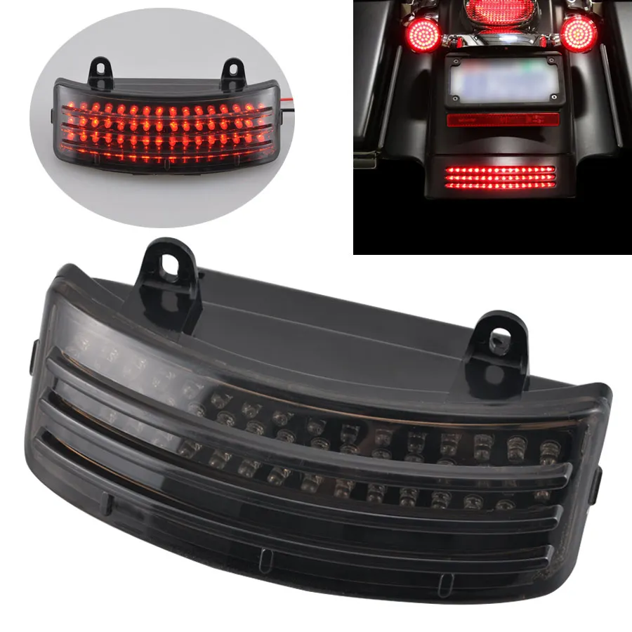 

Black Motorcycle Tri-Bar LED Rear Fender Brake Light Turn Signal Lamp Taillight For Harley Touring FLHX / FLTRX Street Glide