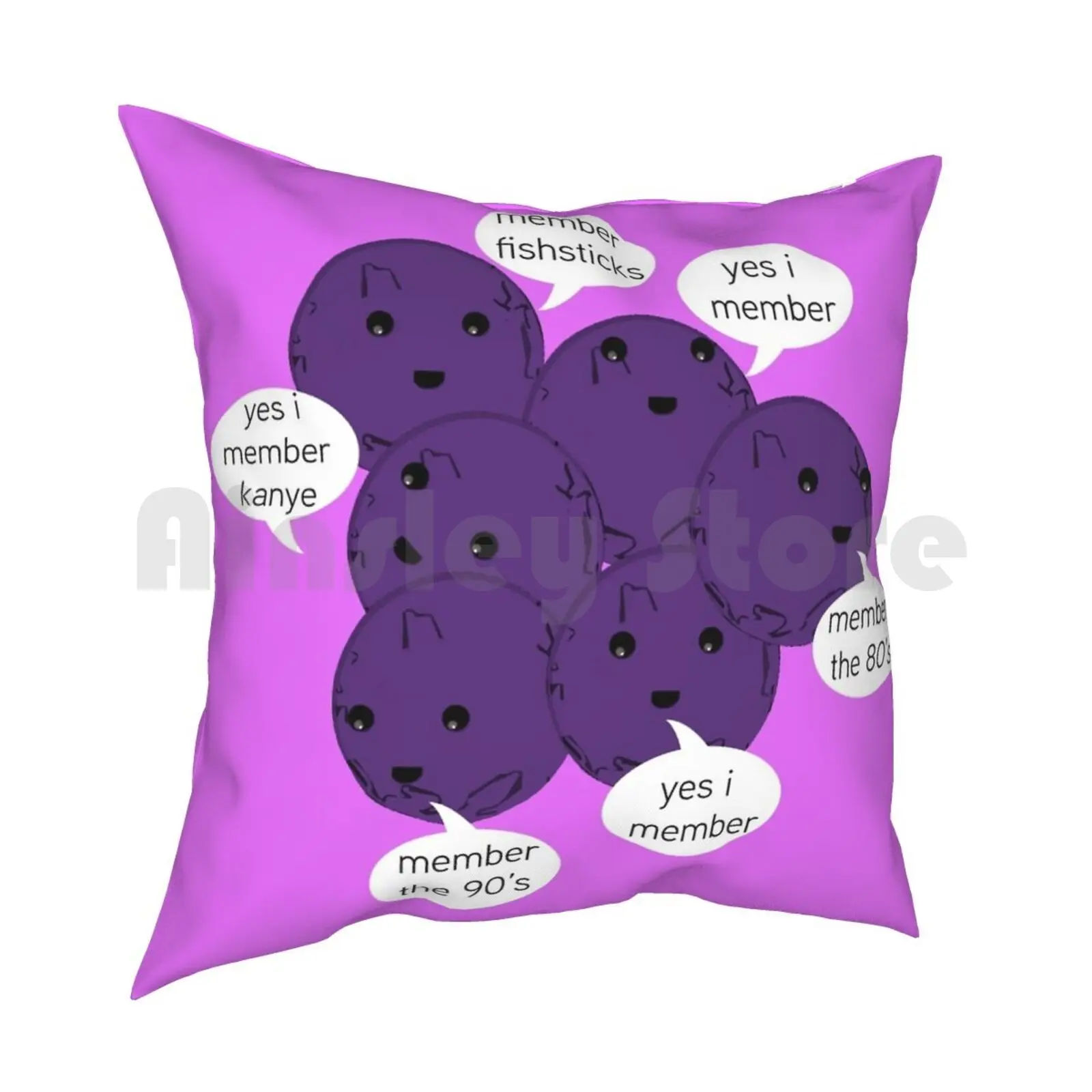 Memberberries Remember / Blush Pink Pillow Case Printed Home Soft DIY Pillow cover Memberberries Member Berries Hand Drawn