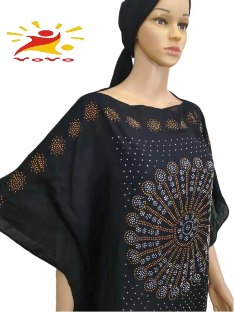 Vestido largo Abaya Dashiki africano para mujer, caftania turca con flores, moda musulmana para verano, HB098