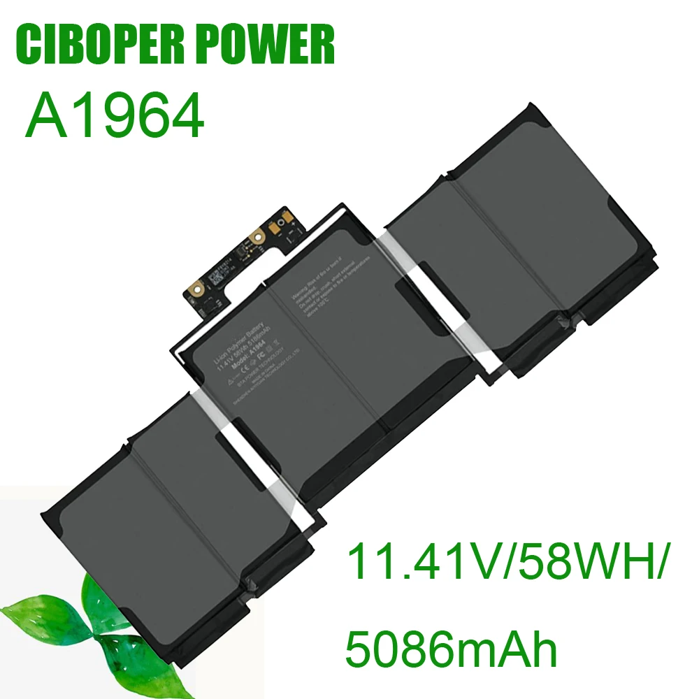 Original Quality Laptop Battery A1964 11.41V 58WH 5086mAh For Pro A1989 13