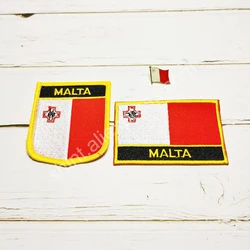 Malta bandiera nazionale ricamo patch distintivo scudo e forma quadrata Pin un Set sul panno fascia da braccio zaino decorazione regali