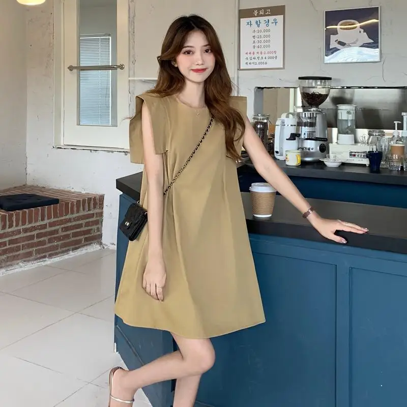 

Summer 2021 New Vintage Port style design sense small loose sleeveless vest dress women's skirt