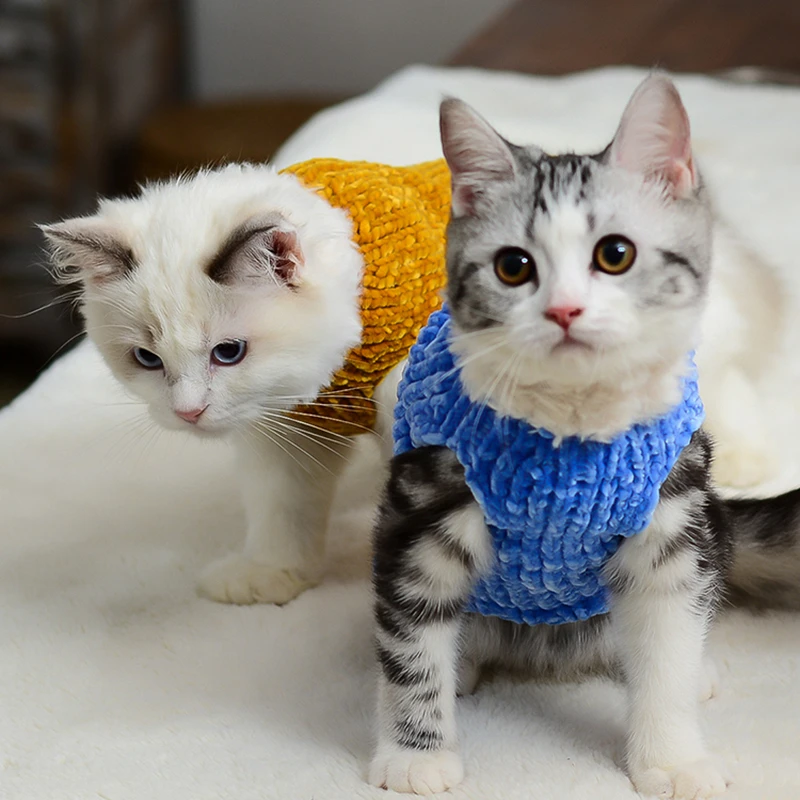 DUOMASUMI handmade sweater warm vest autumn winter Kitty Outfits cat Apparel Hairless cat Clothes sphinx cat clothes