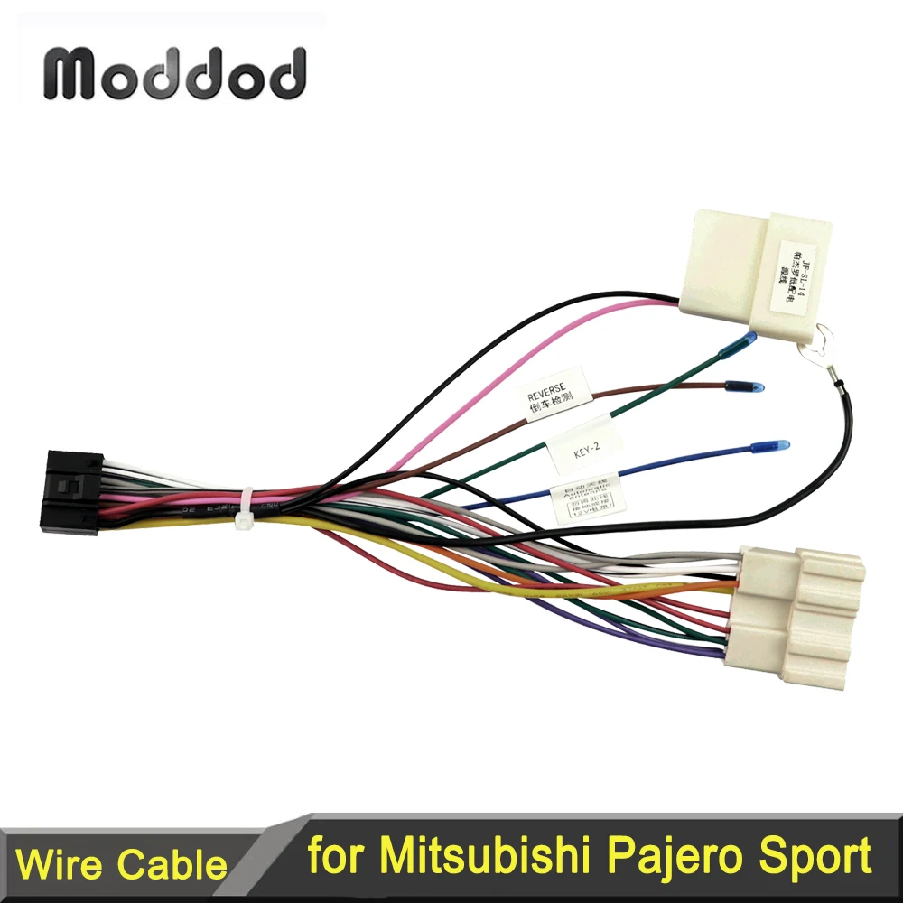 Stereo Audio Adaptor Wiring Cable for Mitsubishi Pajero Sport 2006+ Car Radio Wire Harness 16 PIN Power Plug Pioneer Units