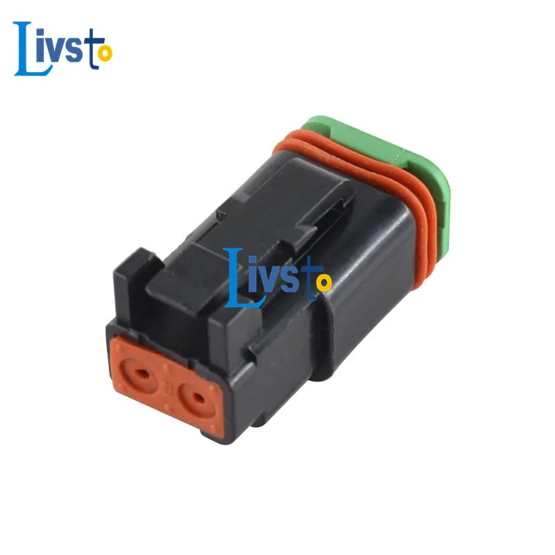 10sets 2 Pin Way Deutsch Auto DT Black Wire Connector Plug Enhanced Seal Waterproof Plastic Socket DT06-2S-E004 DT04-2P-E004