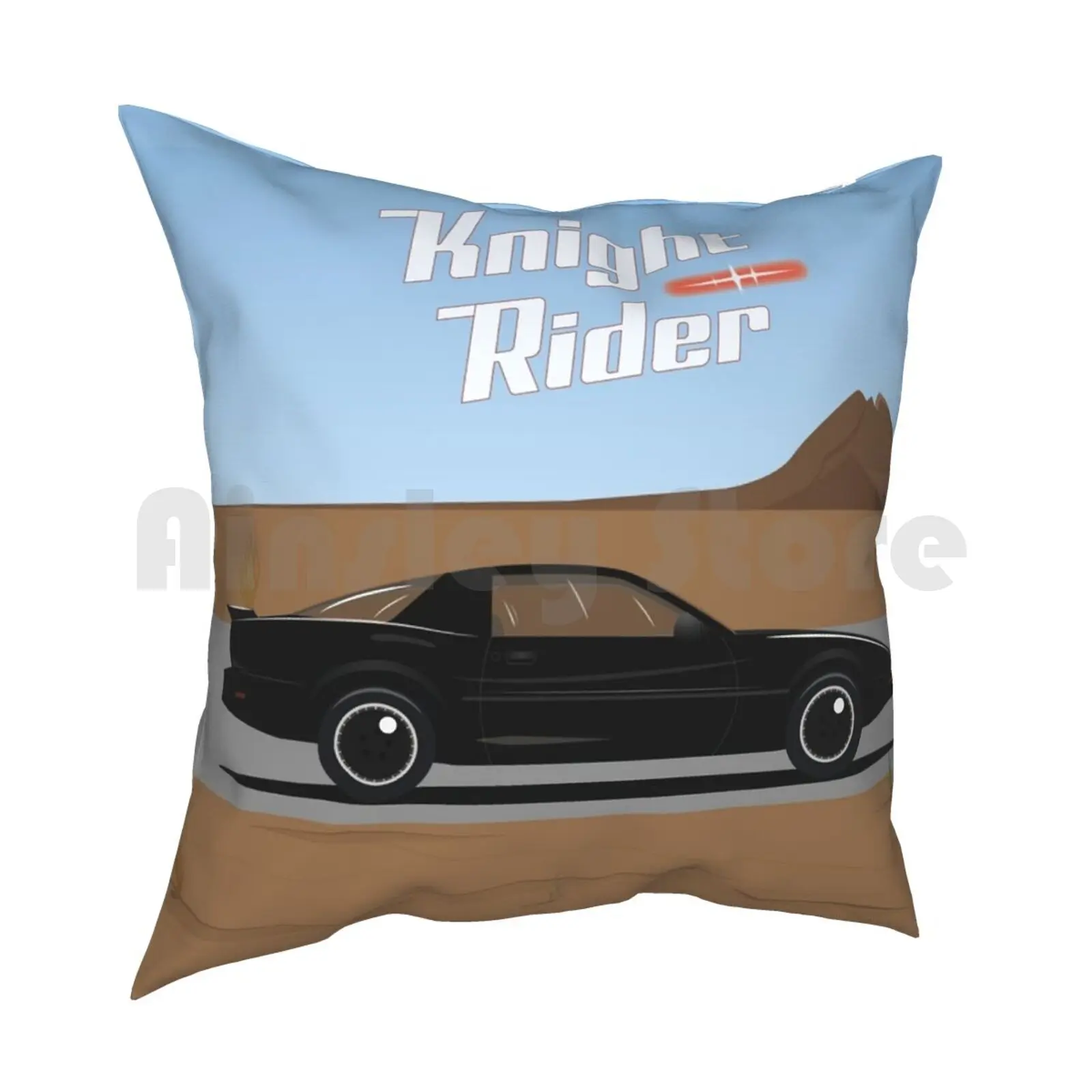 Knight Rider Illustration Poster Pillow Case Printed Home Soft Throw Pillow Knight Rider Kitt Car Cars Simple Minimal