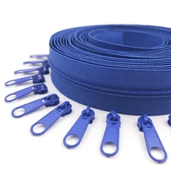 5 Meters Zipper by the Yard Nylon Coil Zippers with 10pcs Zipper Slider  for purses, bags and other sewing projects