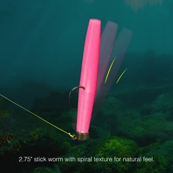 TSURINOYA Ned Rig Stick Worm 70 mm – vinilo para lubina y lucio