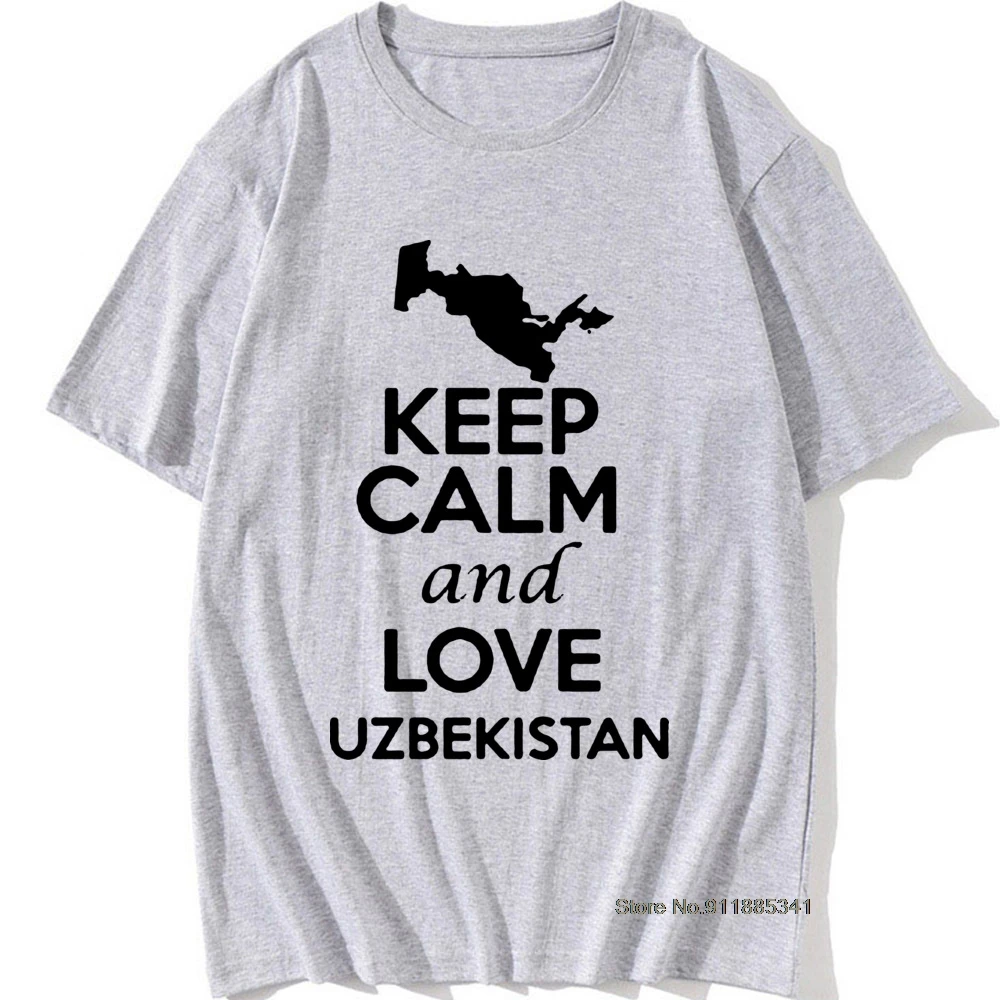 Keep Calm And Love Uzbekistan Birthday Funny Unisex Graphic Vintage Cool Cotton Short Sleeve T Shirts O-Neck Harajuku T-shirt