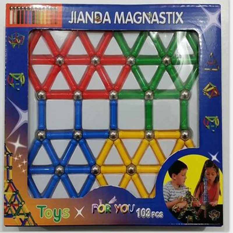 103/157pcs Magnetic Bars Building Blocks Magnet Stick Geometric Figure Construction Toys For Kid Intelligence Gifts