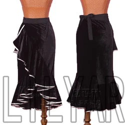 New Latin Dance Dress Competition Dress Performance Dress Adult Black Skirt