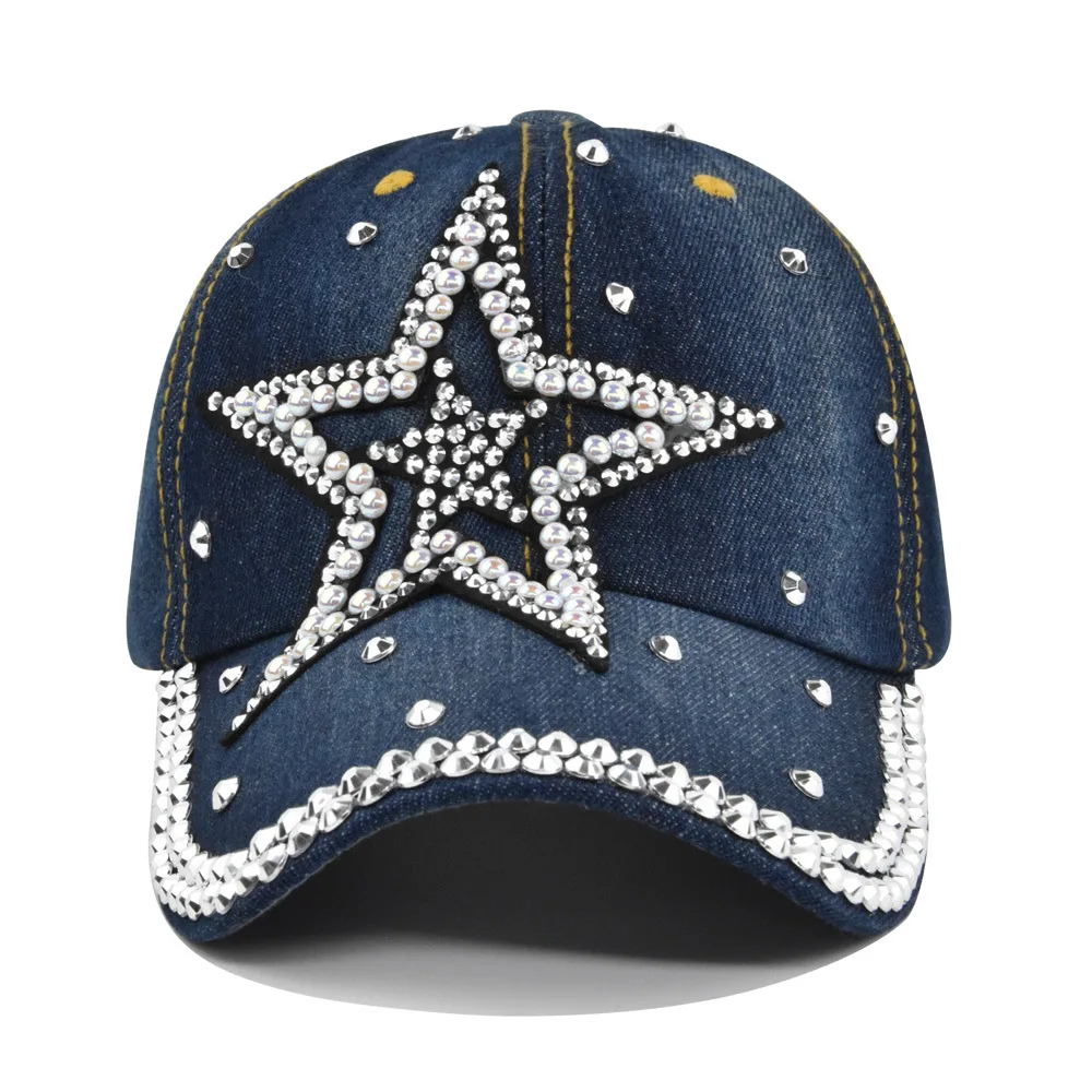 Diamond setting Baseball Caps New style Pure Men and Women Sun Hat Rhinestone Hats Denim and Cotton Snapback Cap hip-hop Hat