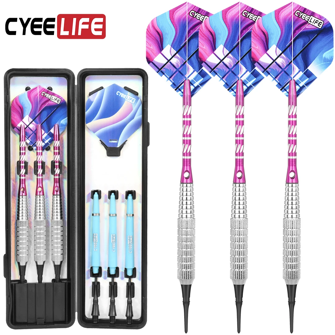 CyeeLife Multiple styles 14g/16g/17g/18g 3PCS Professional Electronic Brass Soft Tip Darts Darts With Aluminum Alloy Shaft